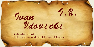 Ivan Udovički vizit kartica